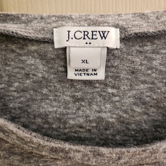 J Crew heather grey belly tie one pocket tshirt sz XL - Picture 8 of 9